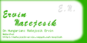 ervin matejcsik business card